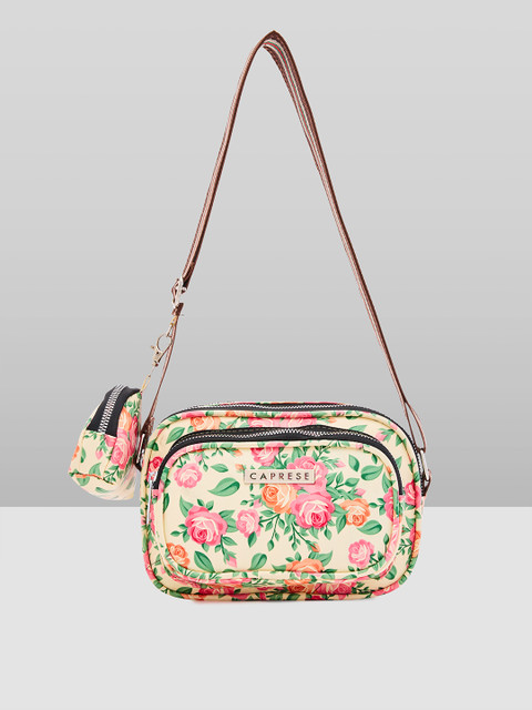 Caprese Ryko Women Beige Medium Sling Bag