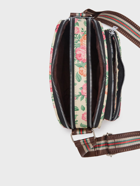 Caprese Ryko Women Beige Medium Sling Bag - Image 6