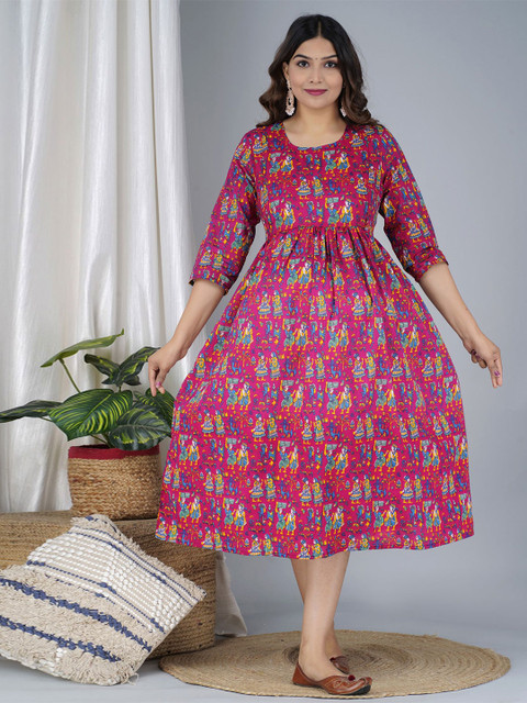TANISHA Floral Printed Maternity Fit & Flare Dress - Image 2