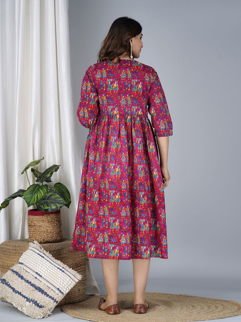 TANISHA Floral Printed Maternity Fit & Flare Dress - Image 4