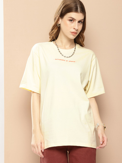 Difference of Opinion Printed Drop-Shoulder Sleeves Oversized Pure Cotton T-shirt - Image 4