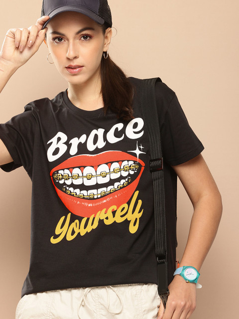 Difference of Opinion Printed Pure Cotton Boxy T-shirt