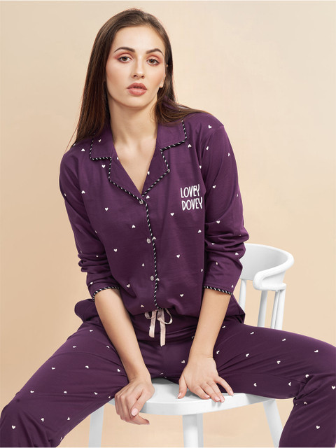 PASTEL CLIP Women Printed Night suit