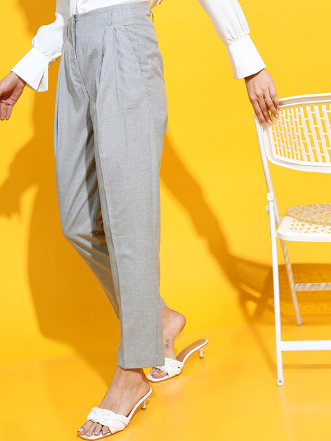 Tokyo Talkies Women Mid-Rise Regular Fit Trousers