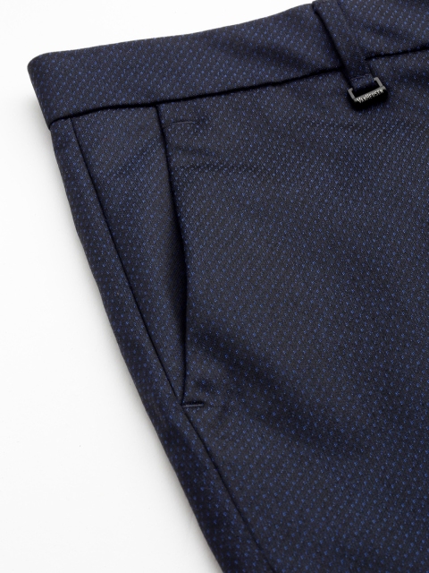 Van Heusen Men Textured Slim Fit Formal Trousers - Image 6