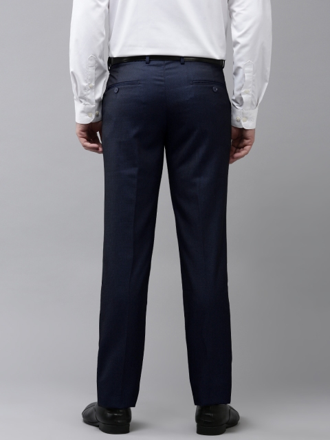 Van Heusen Men Textured Slim Fit Formal Trousers - Image 3