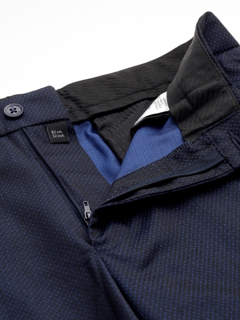 Van Heusen Men Textured Slim Fit Formal Trousers - Image 5