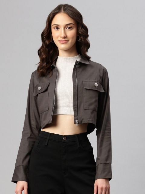 Popnetic Pure Cotton Crop Tailored Jacket