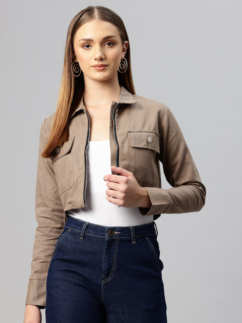 Popnetic Pure Cotton Crop Tailored Jacket