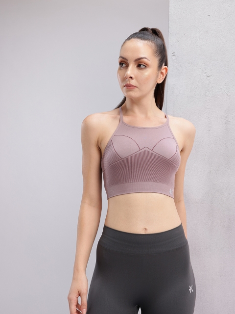 HRX by Hrithik Roshan Full Coverage Seamless Lightly Padded Rapid-Dry Yoga Bra - Image 3