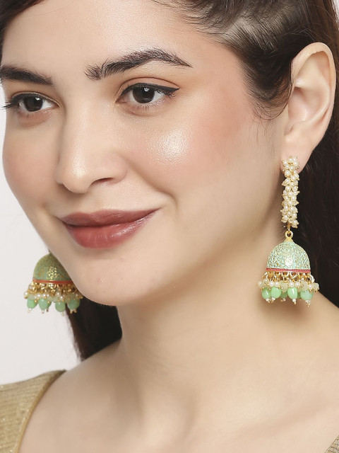 OOMPH Kundan Dome Shaped Jhumkas