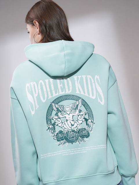 Tokyo Talkies Women Graphic Printed Hood Pullover Sweatshirt