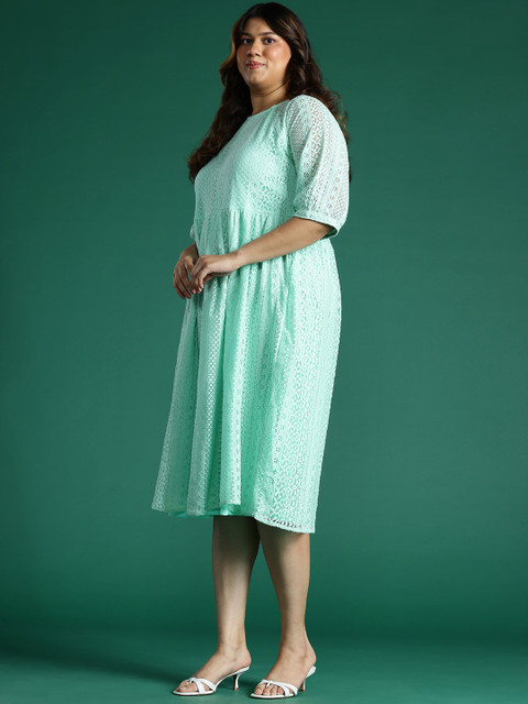 DressBerry Curve Plus Size Lace Fit &Flare Dress - Image 4