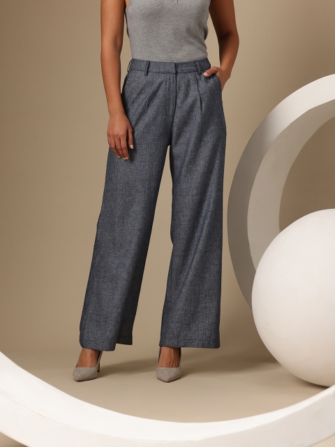 Chemistry Women Cotton-Linen Blend Trousers