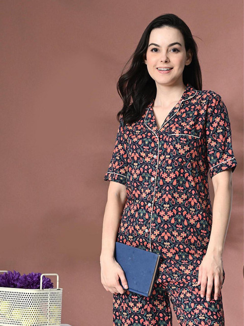 Mintmarie Women Floral Printed Night suit