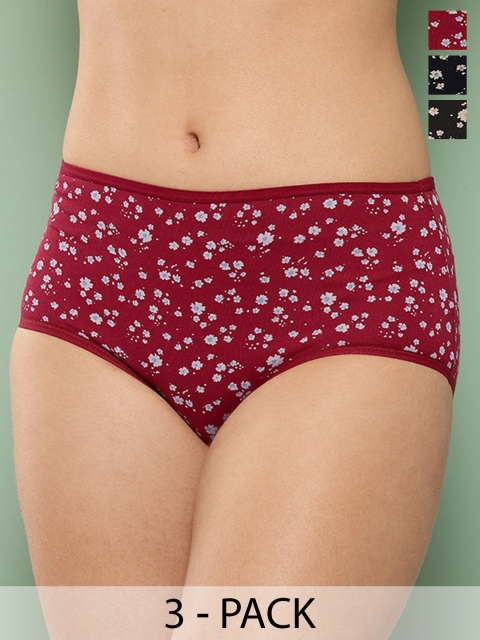 Leading Lady Pack Of 3 Printed Mid Rise Hipster Brief