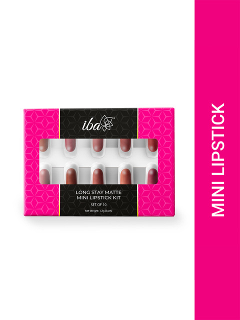 Iba Set Of 10 Long Stay Creamy Matte Mini Lipstick Kit - 1.2 g Each