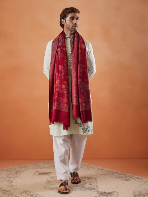 Pashmoda Men Woven Design Stole - Image 3