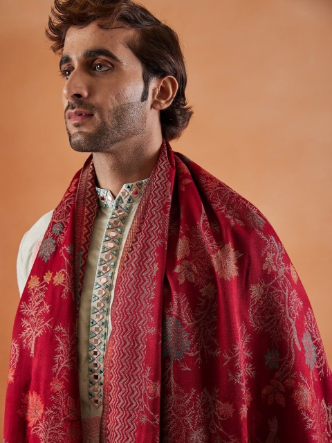 Pashmoda Men Woven Design Stole - Image 4