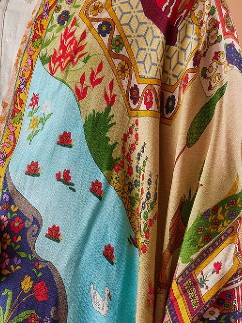 Pashmoda Men Ethnic Motifs Printed Stole - Image 5