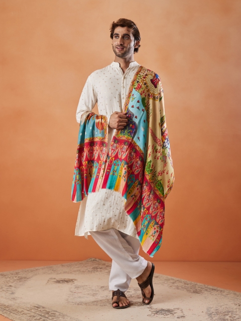 Pashmoda Men Ethnic Motifs Printed Stole - Image 2