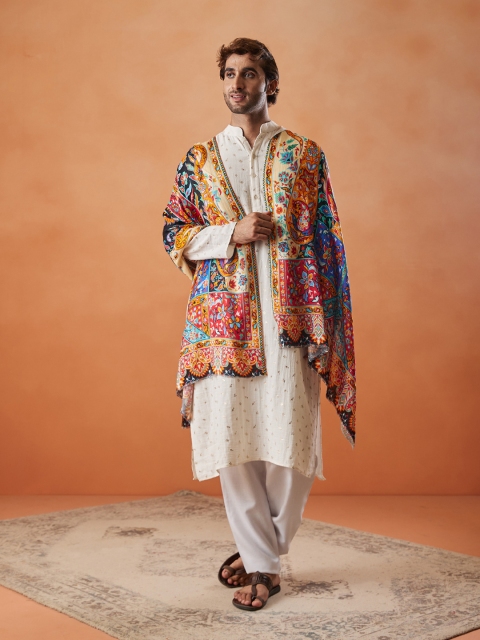Pashmoda Men Ethnic Motifs Printed Stole - Image 2