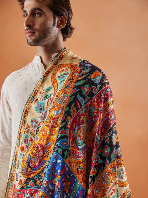 Pashmoda Men Ethnic Motifs Printed Stole - Image 3