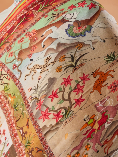 Pashmoda Men Ethnic Motifs Printed Stole - Image 5