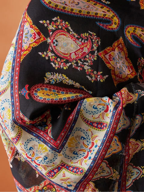Pashmoda Men Ethinic Motif Printed Stole - Image 5