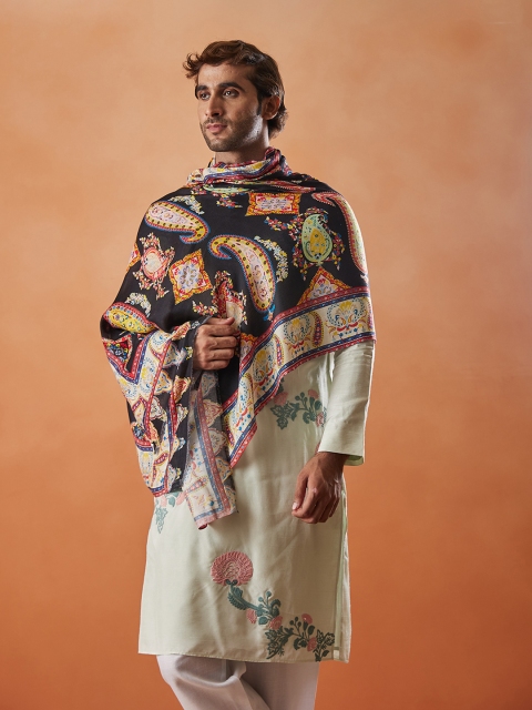 Pashmoda Men Ethinic Motif Printed Stole - Image 4