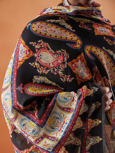 Pashmoda Men Ethinic Motif Printed Stole - Image 2
