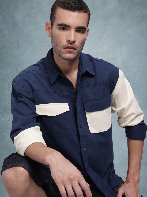 The Roadster Life Co. Colourblocked Relaxed Cotton Casual Shirt