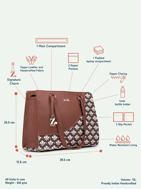 ZOUK Women Bidri Kaiser Office Essential Tote Bag - Image 6