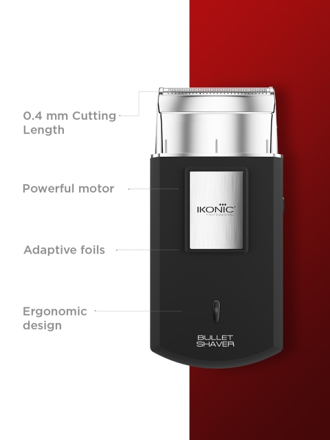 Ikonic Men Bullet Shaver with Powerfull Motor & Extended Battery Life Upto 45 Mins - Black - Image 5