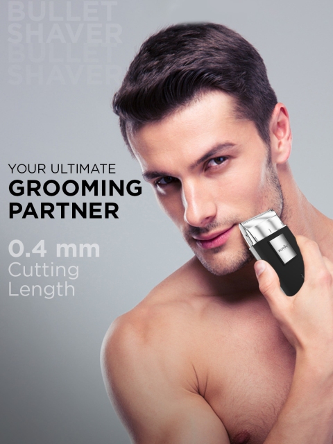 Ikonic Men Bullet Shaver with Powerfull Motor & Extended Battery Life Upto 45 Mins - Black - Image 7