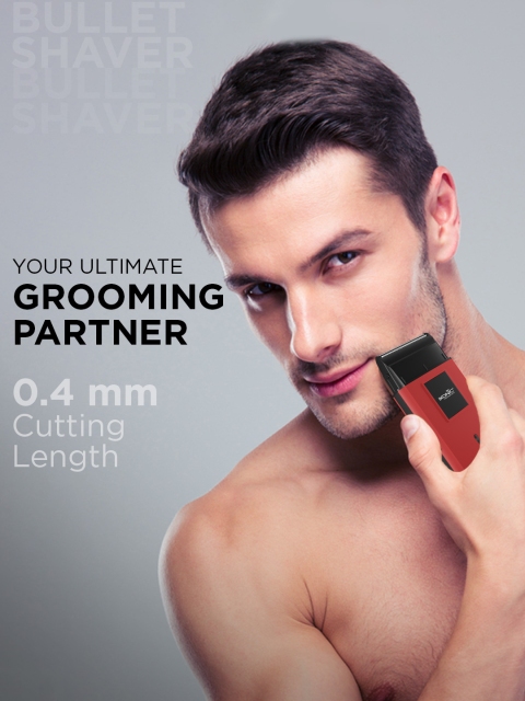 Ikonic Men Bullet Shaver with Powerfull Motor & Extended Battery Life Upto 45 Mins - Red - Image 7