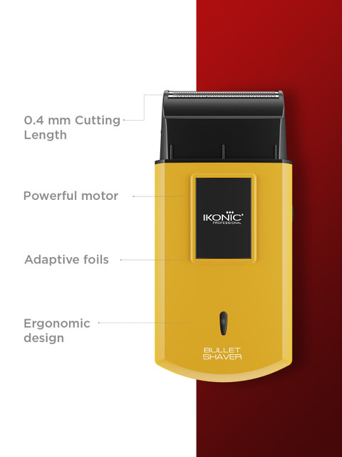 Ikonic Men Bullet Shaver with Powerfull Motor & Extended Battery Life Upto 45 Min - Yellow - Image 5