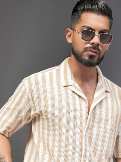 Maniac Men Comfort Opaque Striped Casual Shirt - Image 2