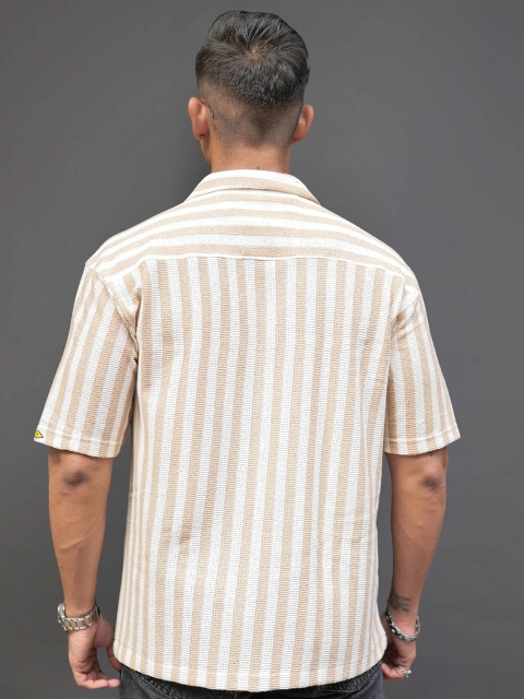 Maniac Men Comfort Opaque Striped Casual Shirt - Image 4