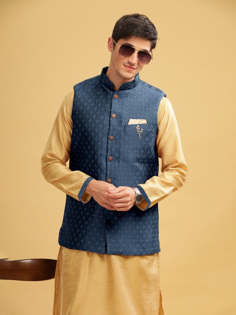 Anouk Men Embroidered Nehru Jacket - Image 2