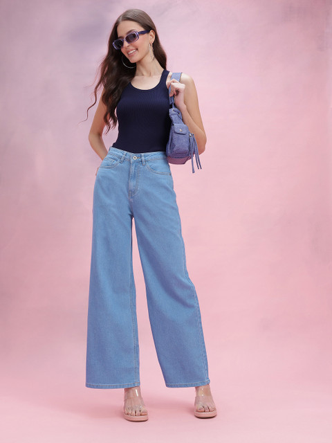 DressBerry Women Wide Leg High-Rise Stretchable Jeans - Image 5