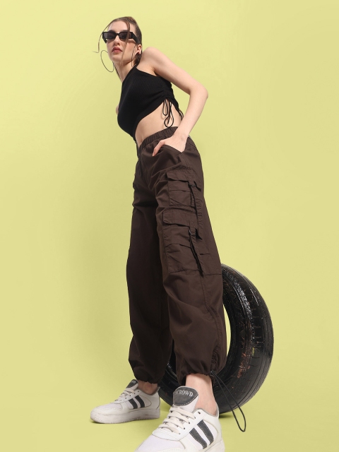 Bene Kleed Women Classic Loose Fit Mid-Rise Cargo Cotton Trouser