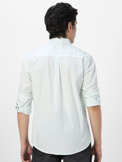 Urbano Fashion Men Spread Collar Solid Cotton Casual Shirt - Image 5