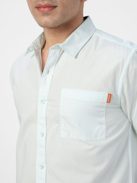 Urbano Fashion Men Spread Collar Solid Cotton Casual Shirt - Image 3