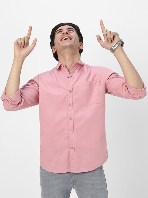 Urbano Fashion Men Spread Collar Solid Cotton Casual Shirt - Image 3