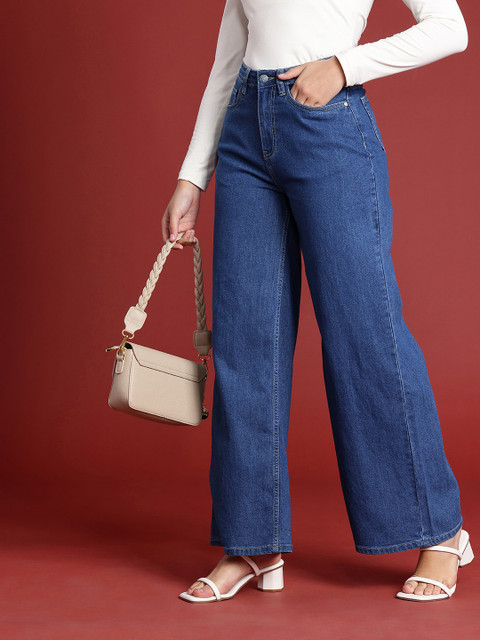 all about you Women Wide Leg High-Rise Stretchable Jeans