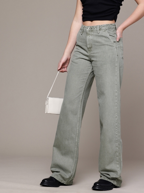 The Roadster Life Co. Women Pure Cotton High-Rise 90's Baggy Fit Jeans