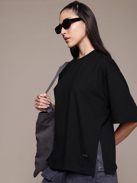 Roadster Drop-Shoulder Sleeves Longline T-shirt