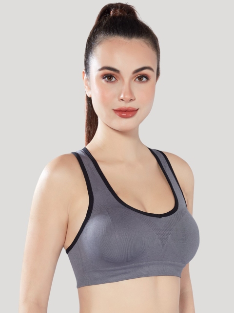 PLUMBURY Full Coverage Rapid-Dry Racerback Workout Sports Bra - Image 3