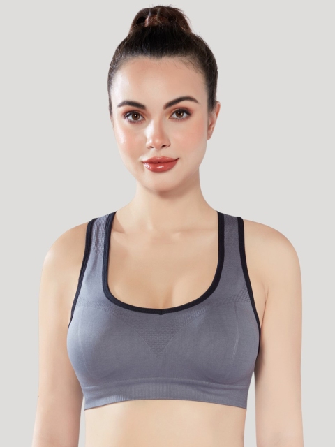PLUMBURY Full Coverage Rapid-Dry Racerback Workout Sports Bra - Image 2